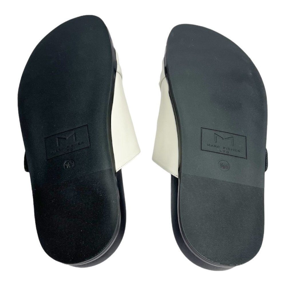 MARC FISHER Fresno Ivory Chunky Slip Sandals - Picture 5 of 9